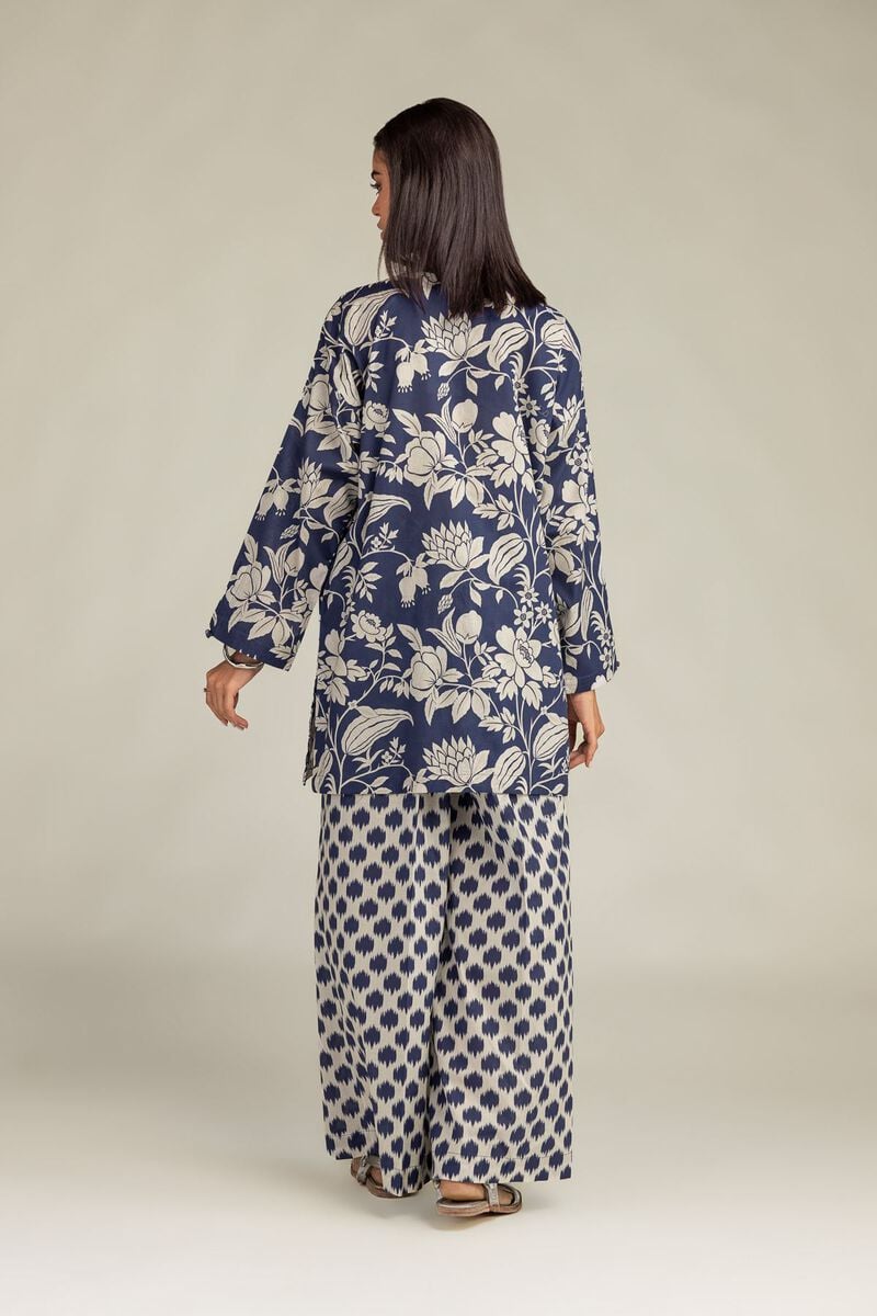Printed | Cambric | Floral Navy Kurta | USD 35.00