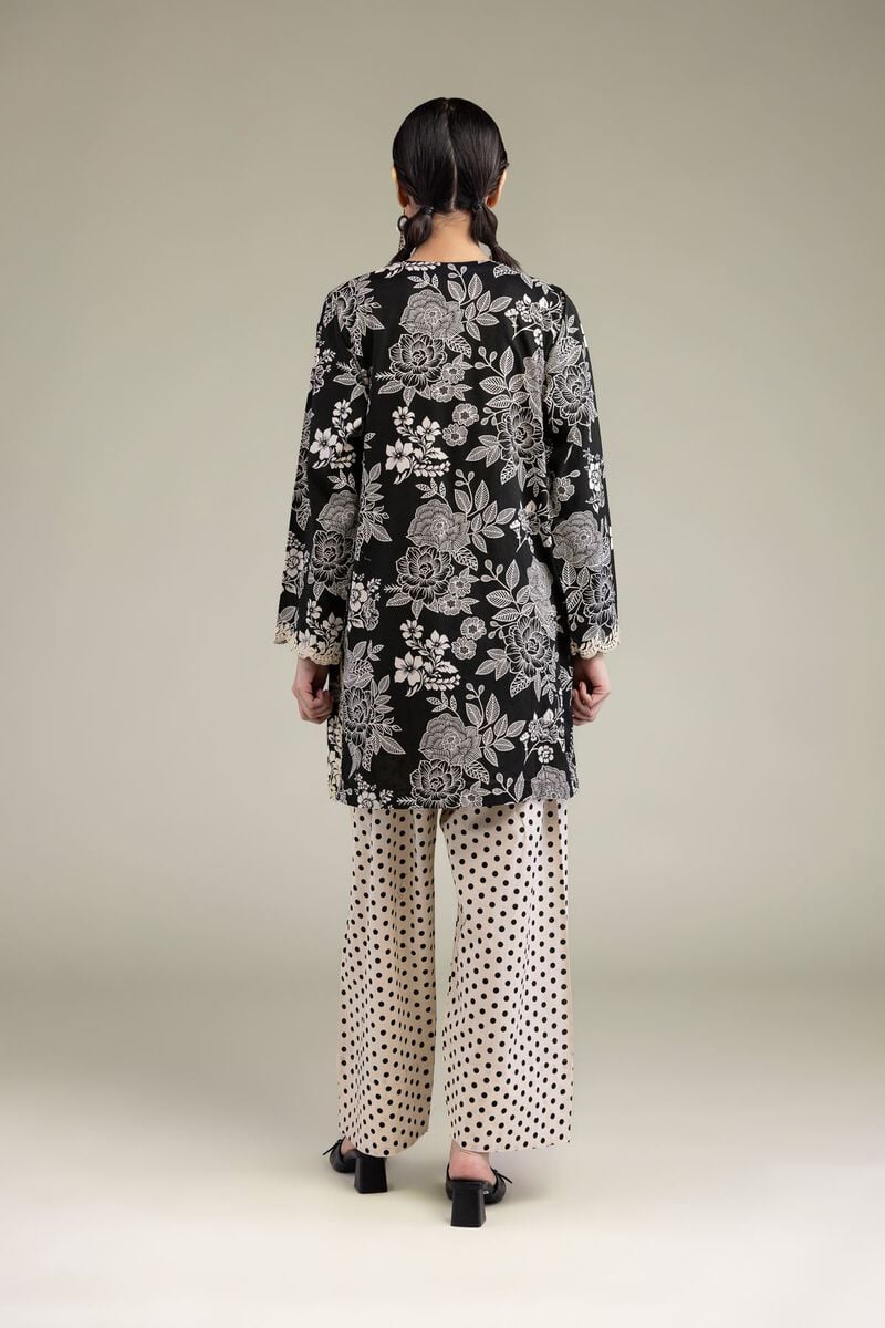 Embroidered | Cambric | Black Floral Kurta | USD 40.00