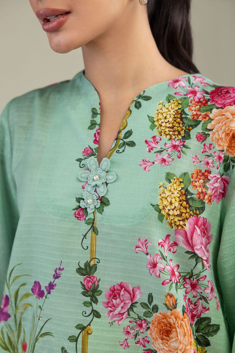 Printed | Cotton Dobby | Mint Dobby Kurta | USD 35.00