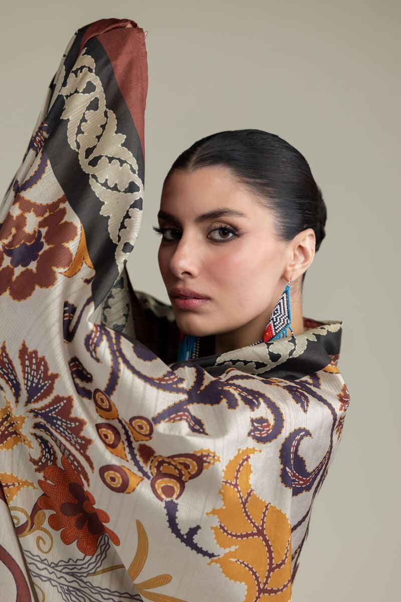 Embroidered | Polyester Silk | Floral Silk Dupatta | USD 30.00