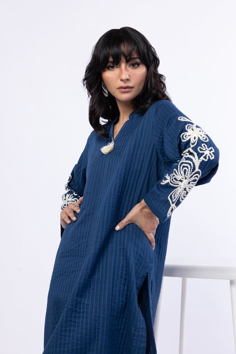 Embroidered | Double Layer Striped | Kurta | USD 17.50