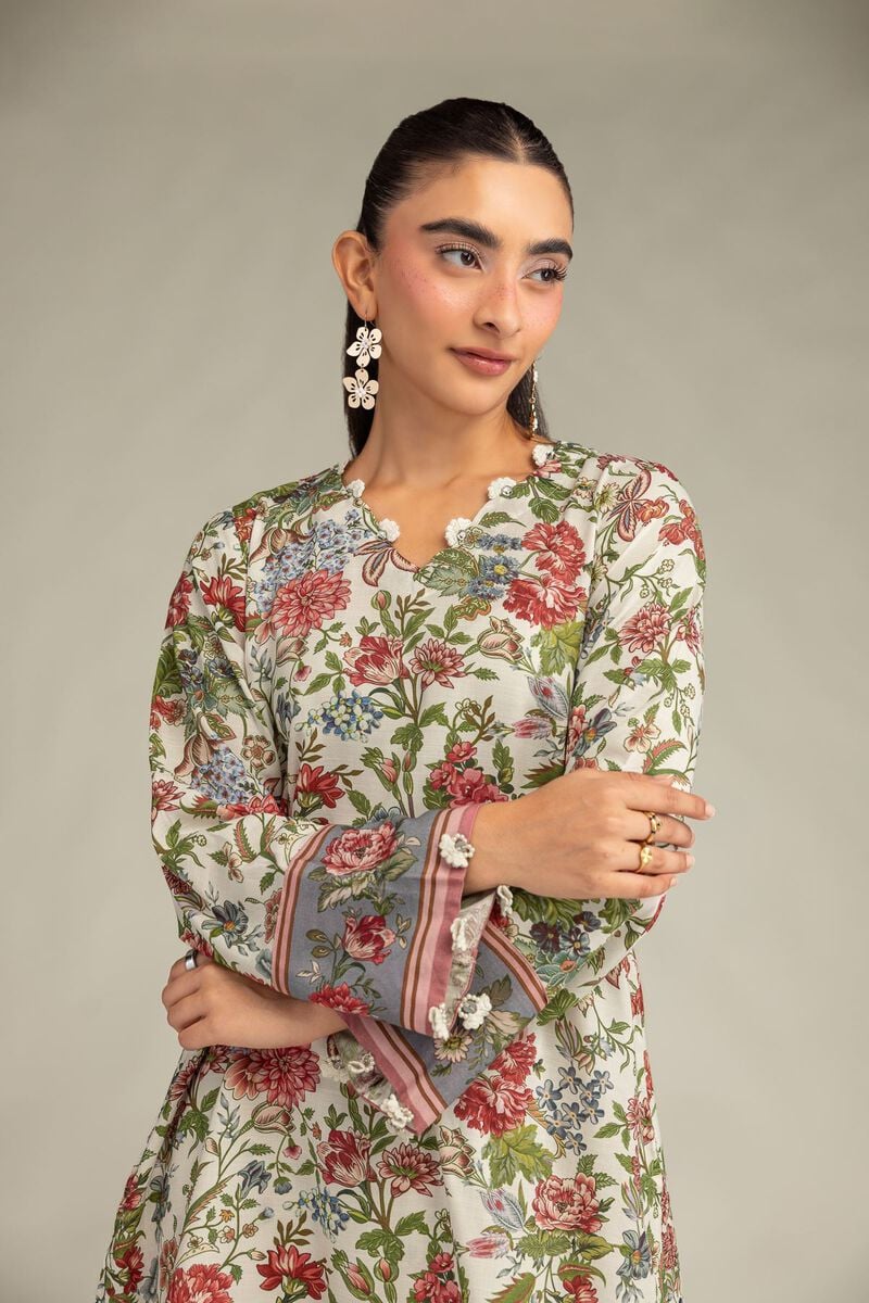 Printed | Raw Silk | Floral Short Kurta | USD 40.00