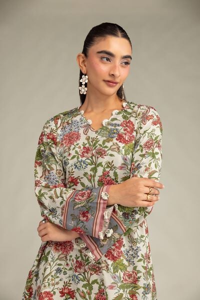 Printed | Raw Silk | Floral Short Kurta | USD 40.00