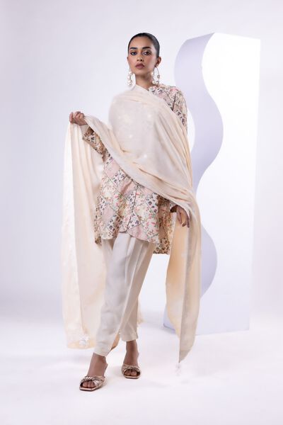 Embroidered | Light Thai Silk | Dupatta | USD 40.00