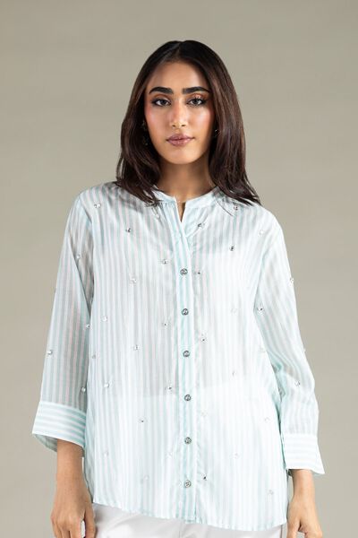 Embroidered | Raw Silk | Shirt | USD 17.50