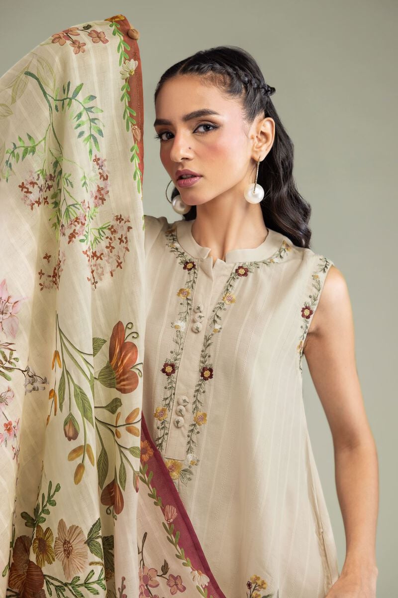 Embroidered | Textured Cotton | Floral Cotton Dupatta | USD 30.00