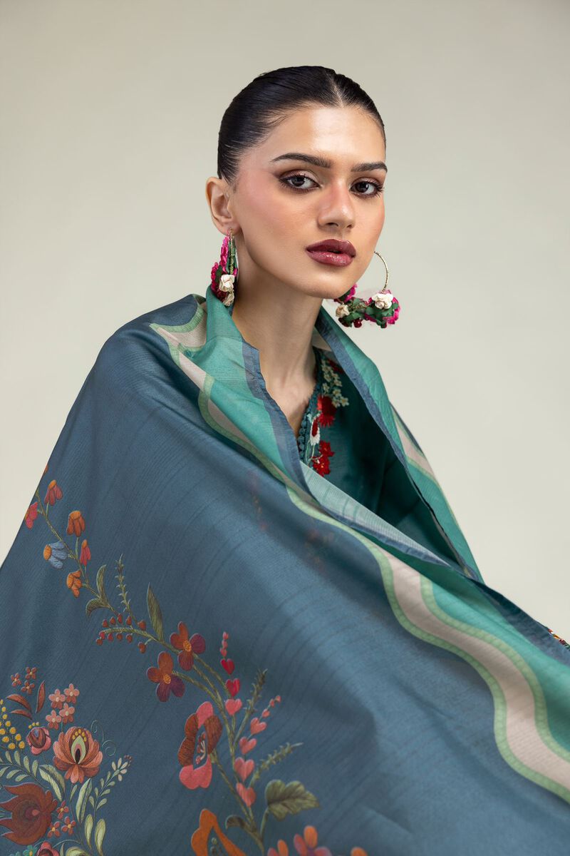 Embroidered | Polyester Silk | Floral Silk Dupatta | USD 30.00