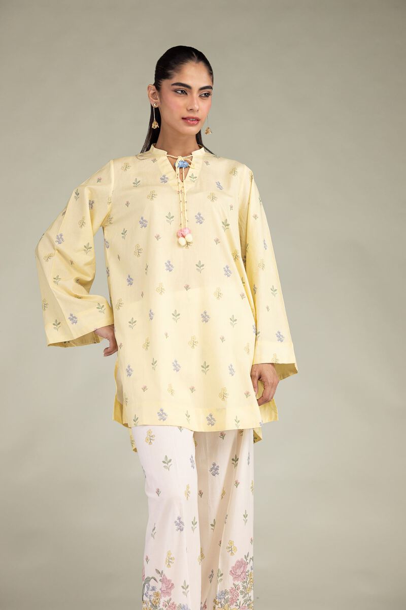 Printed | Cotton Viscose | Short Yellow Kurta | USD 40.00