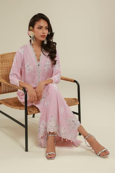 Embroidered | Raw Silk | Floral Pearl Co-ords | USD 100.00