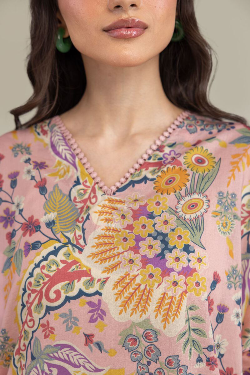 Printed | Cambric | Cambric V-Neck Kurta | USD 35.00