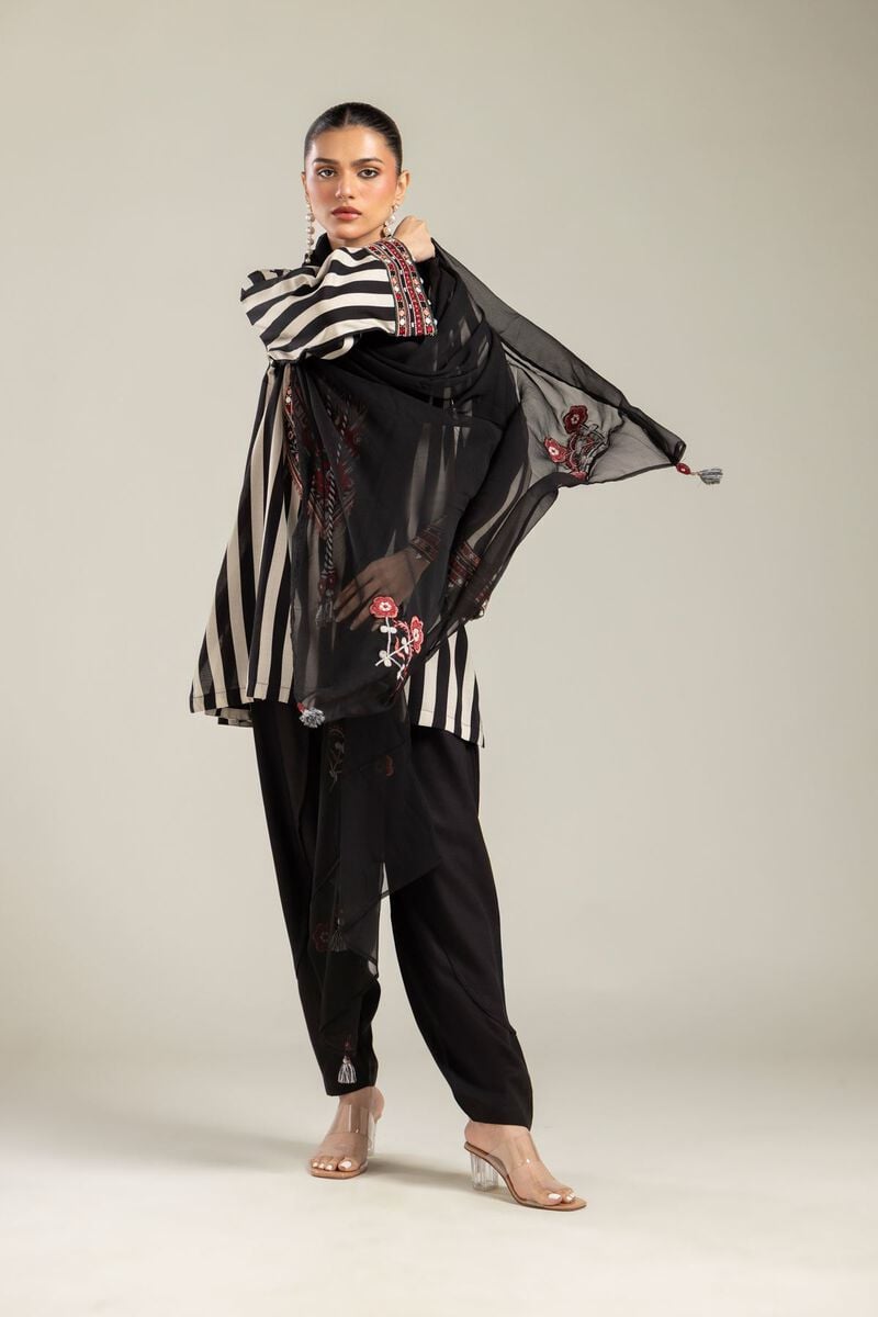 Embroidered | Chiffon | Black Chiffon Dupatta | null