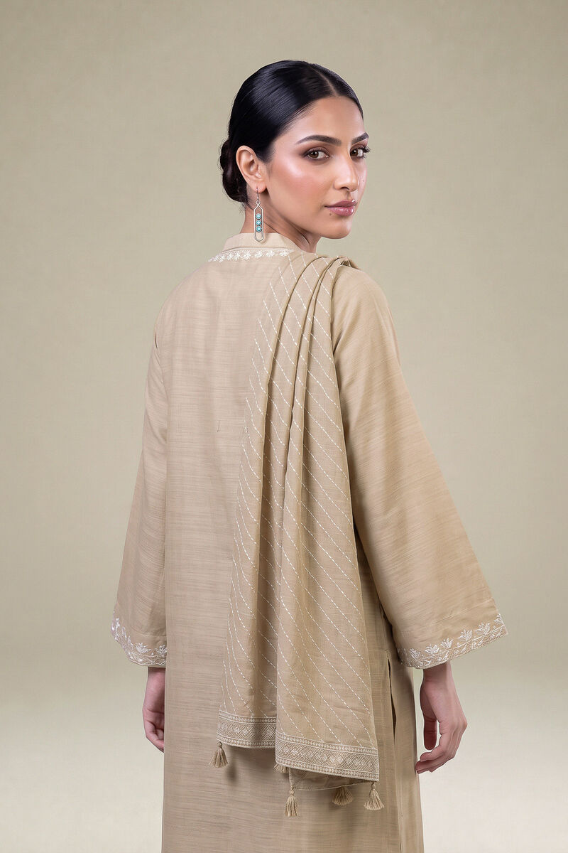 Embroidered | Light Khaddar | Beige Khaddar Dupatta | USD 35.00