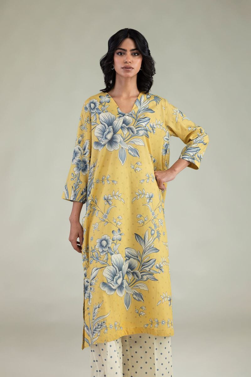 Embroidered | Cambric | Floral Longline Kurta | USD 35.00
