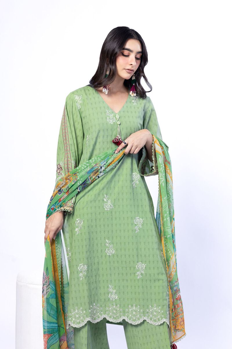 Embroidered | Cotton Dobby | Tailored 3 Piece | USD 75.00