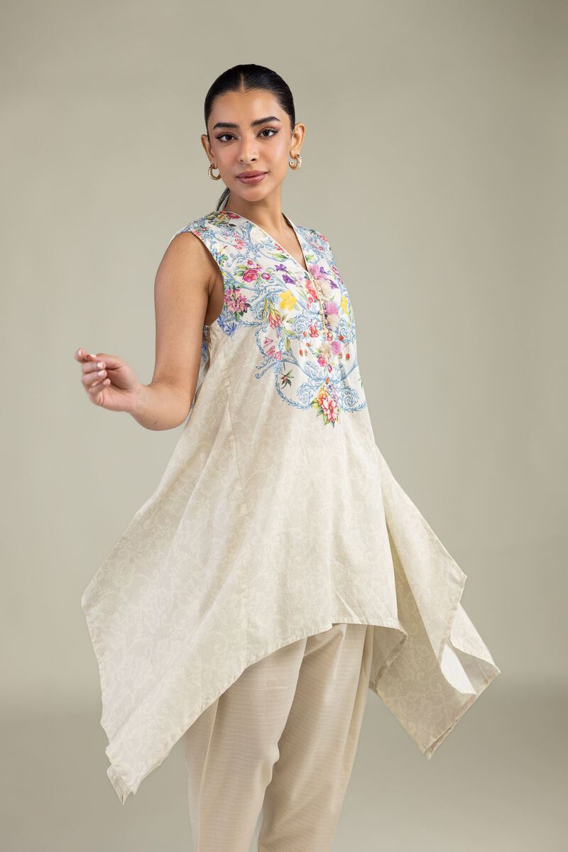Printed | Cotton Dobby | Sleeveless Floral Kurta | USD 35.00