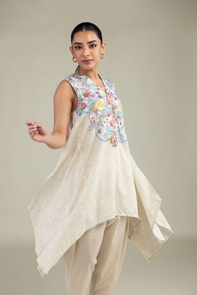 Printed | Cotton Dobby | Sleeveless Floral Kurta | USD 35.00