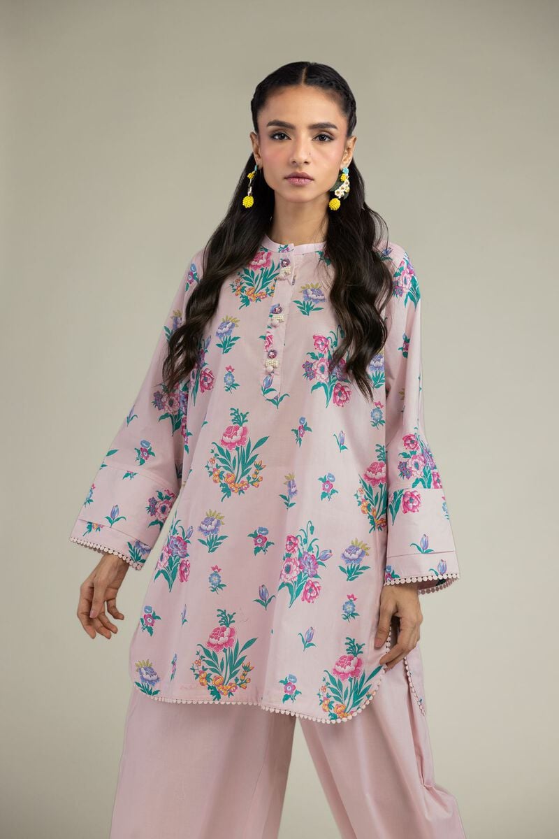Printed | Cambric | Short Pink Kurta  | USD 30.00
