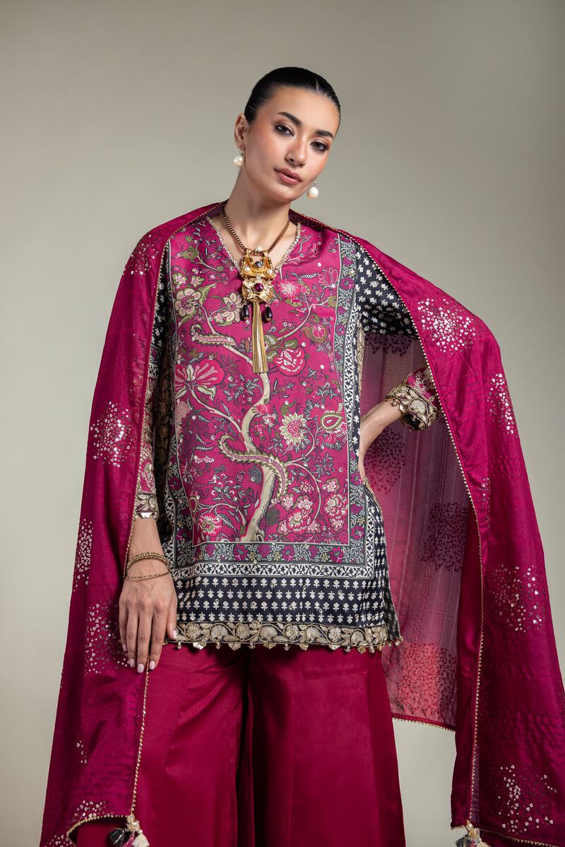 Embroidered | Raw Silk | Printed 3-Piece Set | USD 155.00