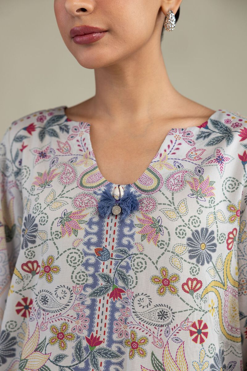 Printed | Textured Weave | Printed Paisley Kurta | USD 35.00