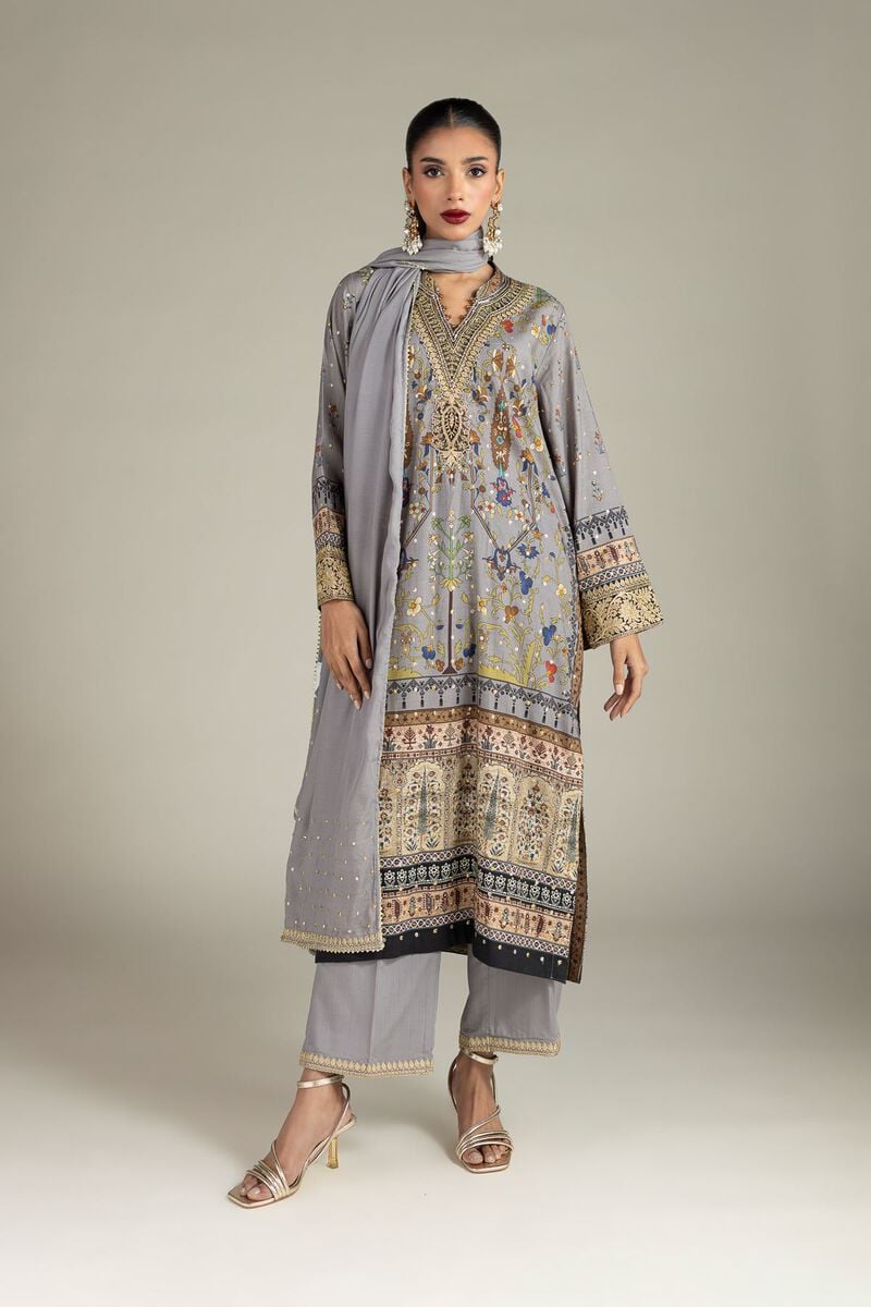 Embroidered | Raw Silk | 3 Piece Co-ord Set | USD 50.00