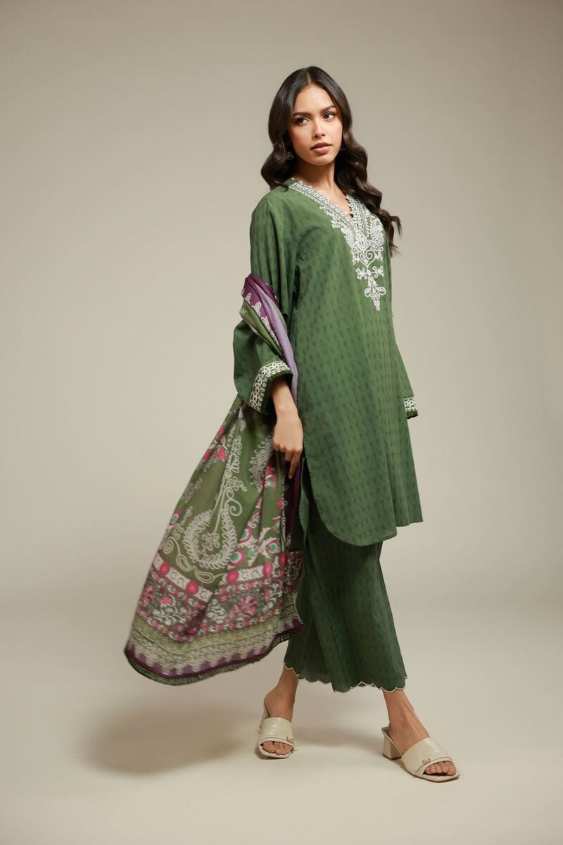 Embroidered | Dobby | 3-Piece Tailored Set | USD 70.00