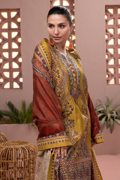 Dull Raw Silk | Embroidered | Tailored 3 Piece | USD 70.00