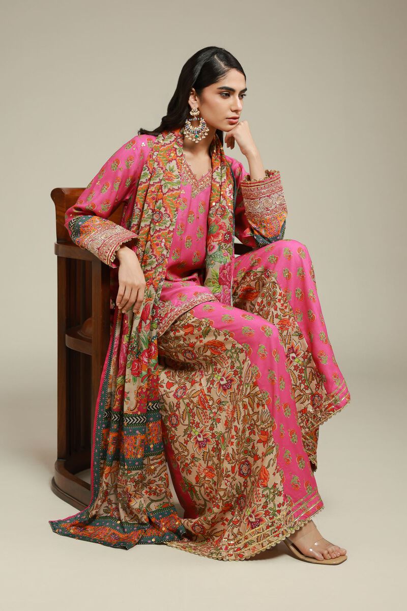 Embroidered | Raw Silk | 3 Piece Co-ord Set | USD 145.00