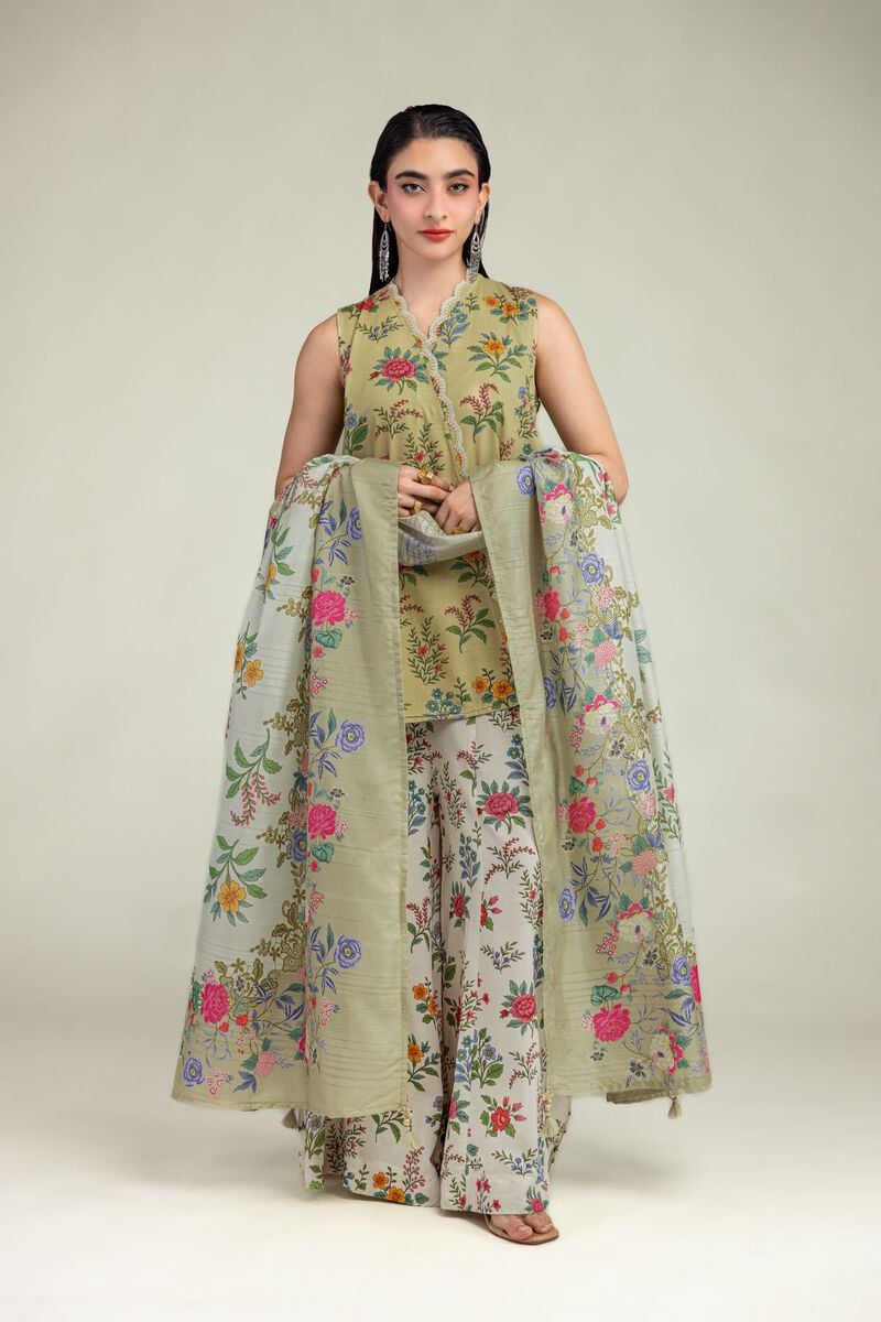 Embroidered | Mesuri | Floral Beige Dupatta | USD 35.00