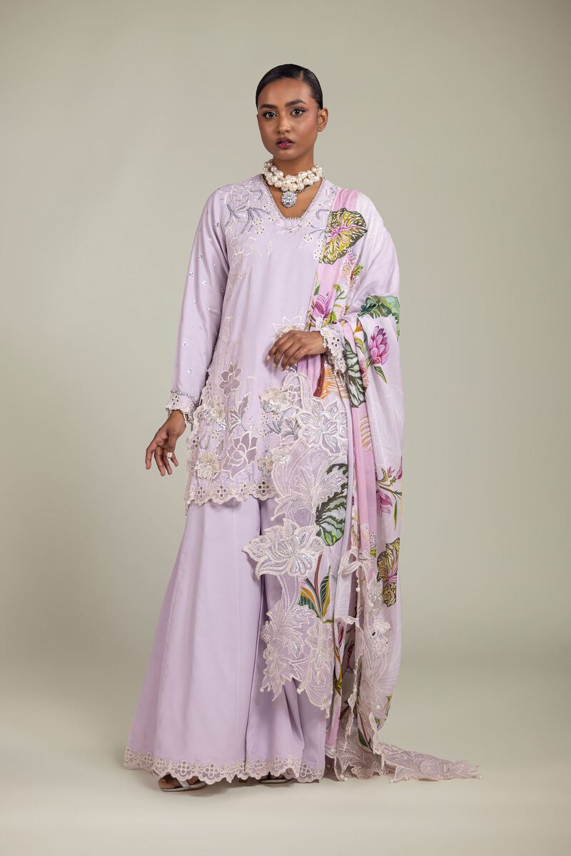 Raw Silk | 3-Piece Embroidered Suit | USD 180.00