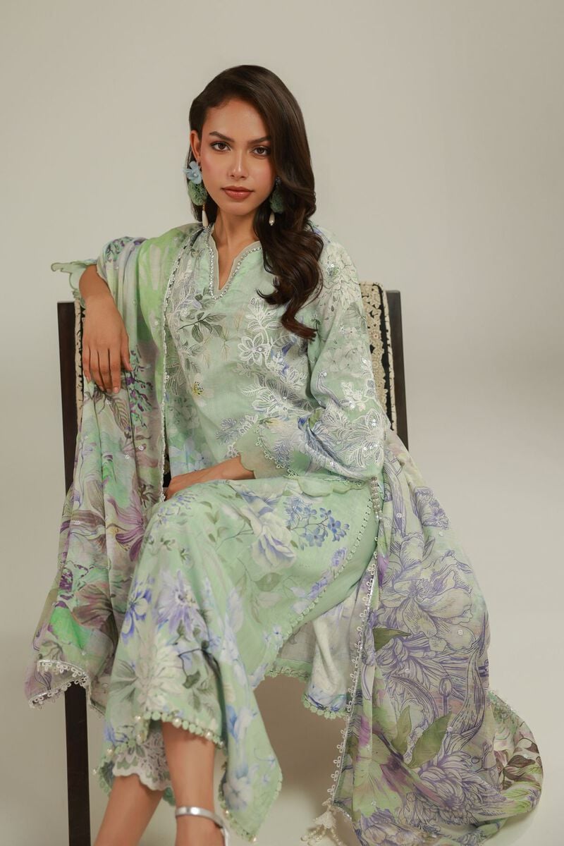 Embroidered | Raw Silk | Floral Kurta 3-Piece | USD 155.00