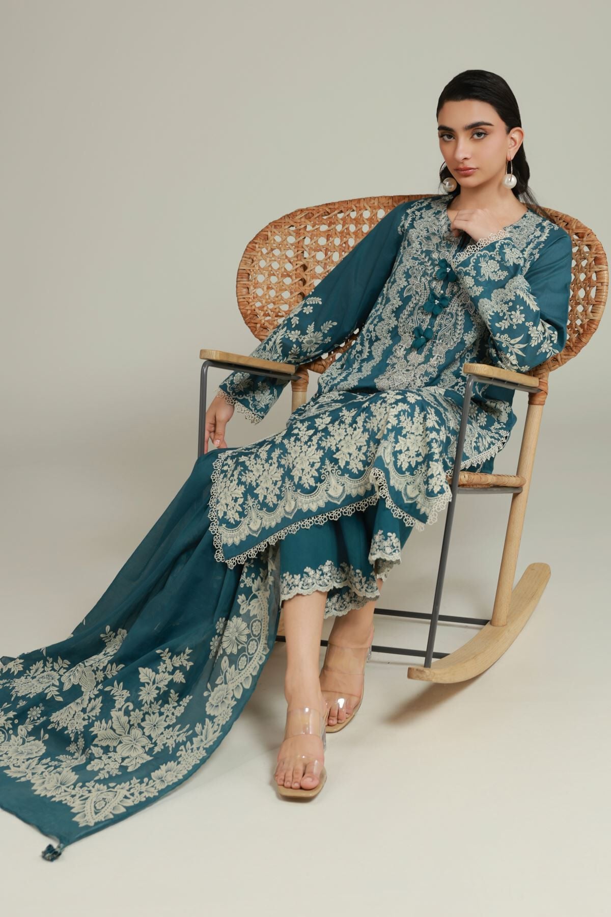 Buy Tailored 3 Piece | 0.0 N/A | T-A22-26-113FF2-VG_MULTI | Khaadi