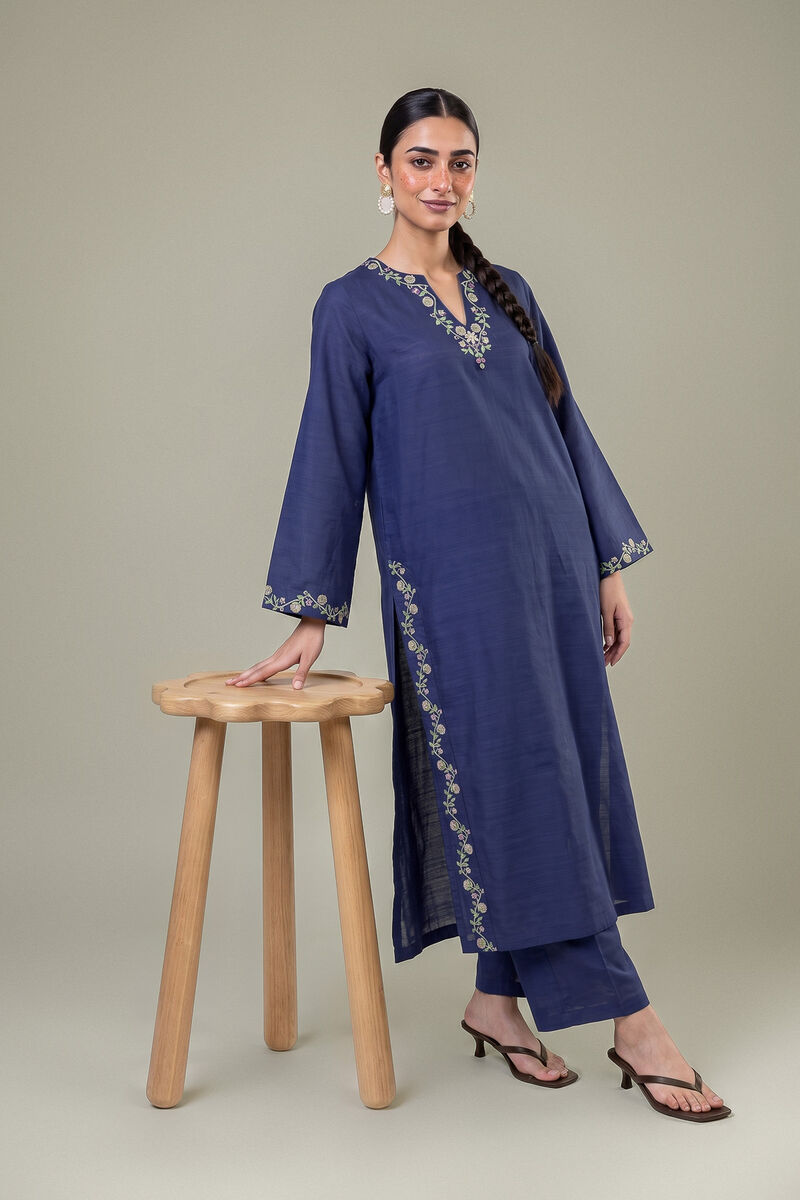 Embroidered | Light Khaddar | Navy Khaddar Pants | USD 30.00
