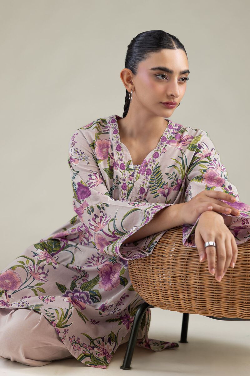 Printed | Cambric | Floral V-Neck Kurta | USD 35.00