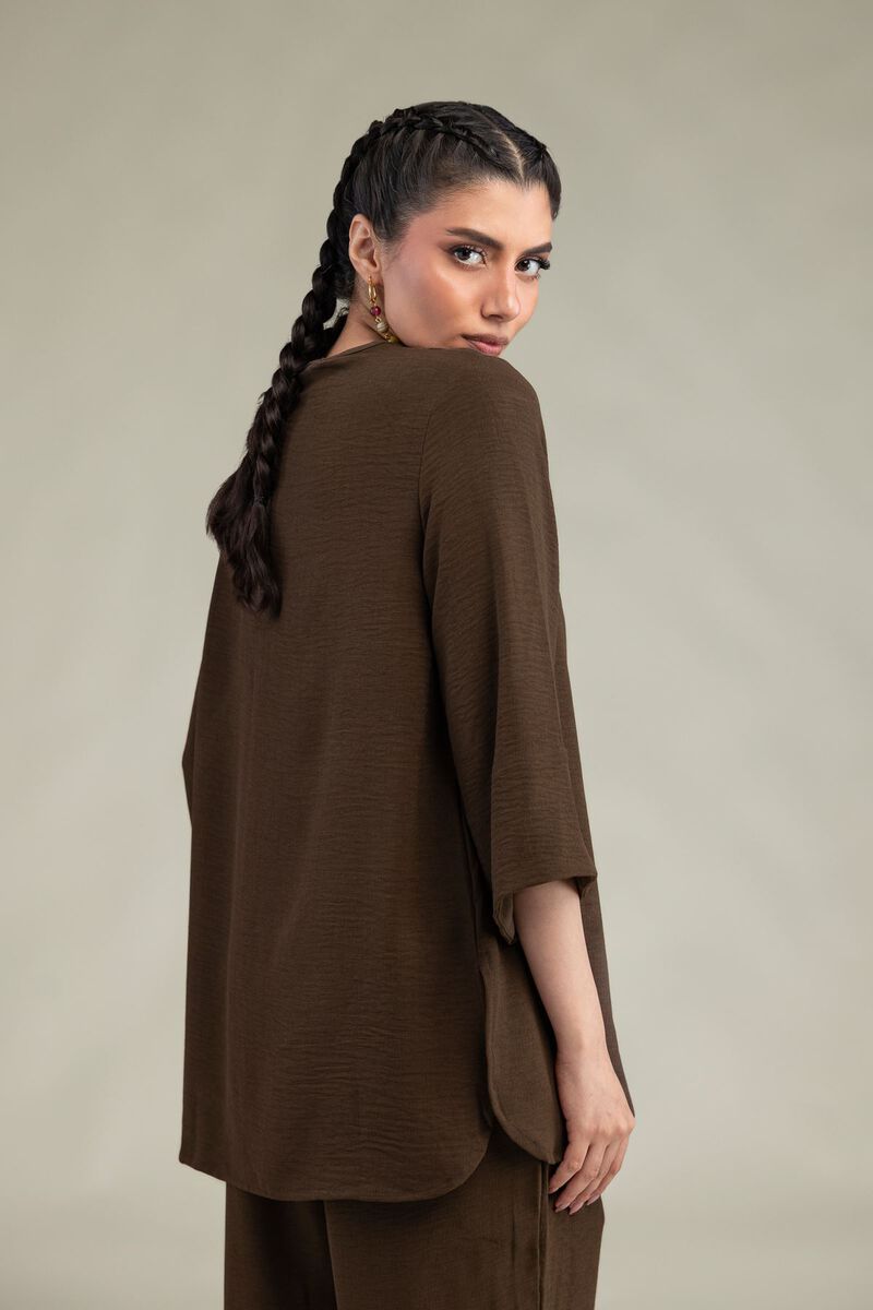 Dyed | Crepe Georgette | Solid V-Neck Tunic | USD 40.00