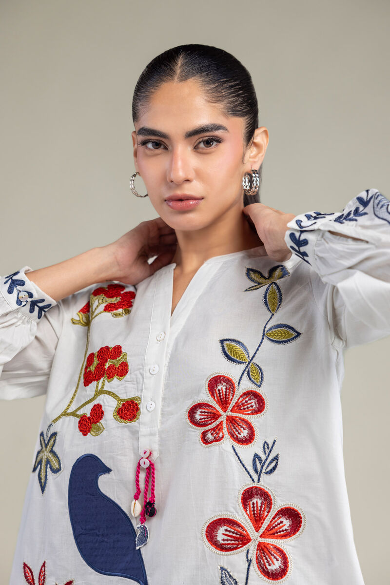 Embroidered | Cambric | Floral Cambric Blouse | USD 45.00