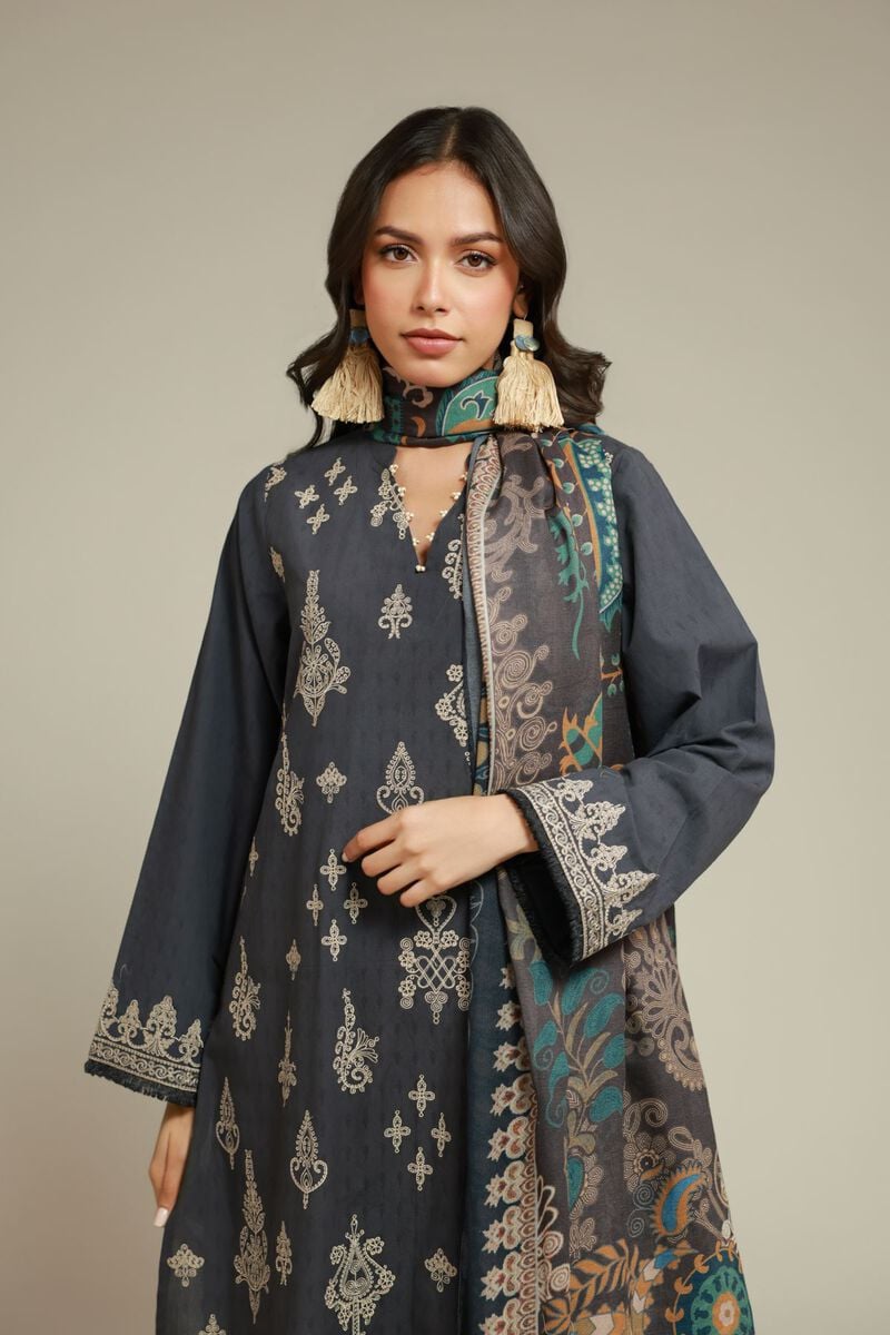 Embroidered | Dobby | 3-piece Tailored Set | USD 75.00