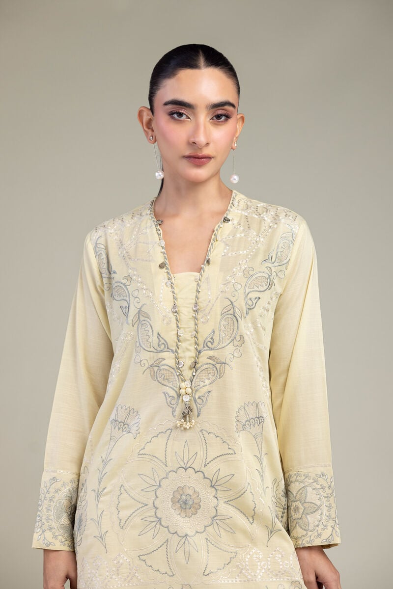 Embroidered | Raw Silk | Silk Floral Kurta | USD 60.00
