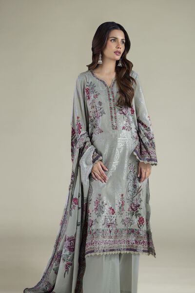 Printed | Jacquard | Floral Tailored 3-Piece | USD 65.00