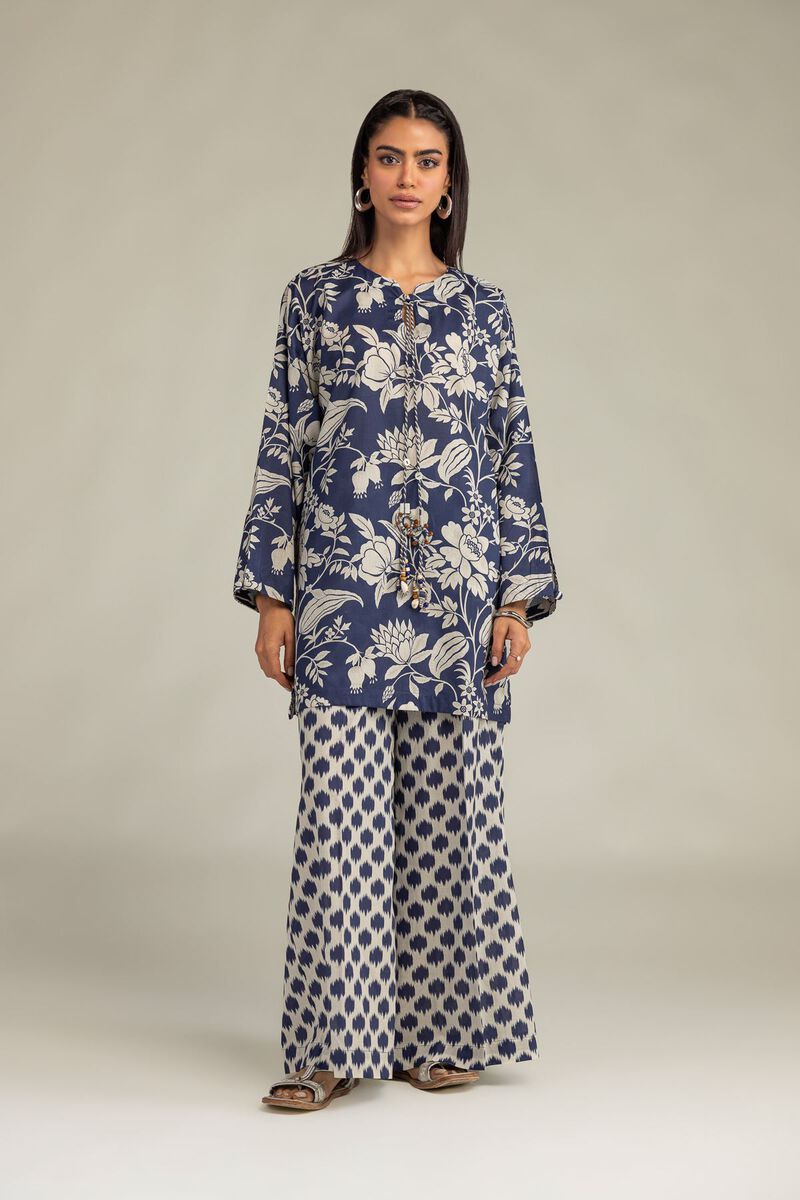 Printed | Cambric | Navy Cambric Pants | USD 30.00