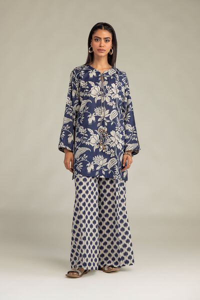 Printed | Cambric | Navy Cambric Pants | USD 30.00