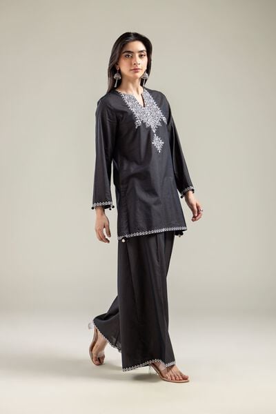 Embroidered | Mesuri | Black Mesuri Pants | USD 25.00