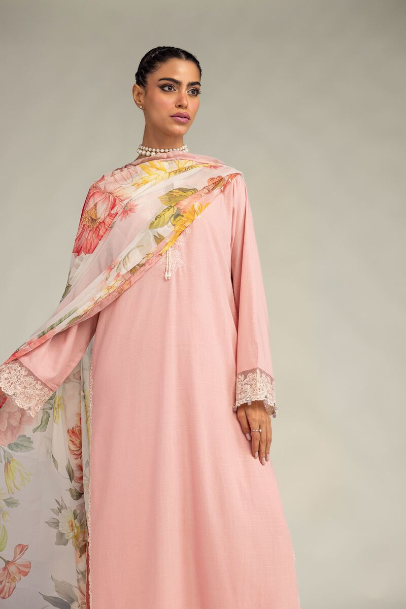 Embroidered | Mesuri | Pink Floral Dupatta | USD 30.00