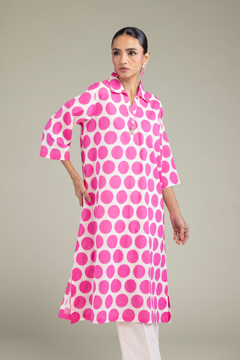 Printed | Cambric | V-Neck Cambric Kurta | USD 10.50