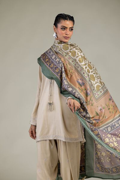 Printed | Polyester Silk | Floral Silk Dupatta | USD 30.00