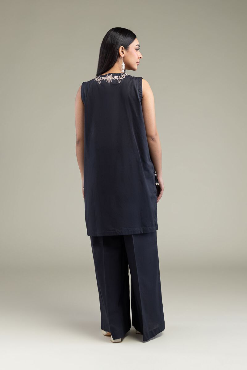 Embroidered | Cambric | Floral Sleeveless Kurta | USD 35.00