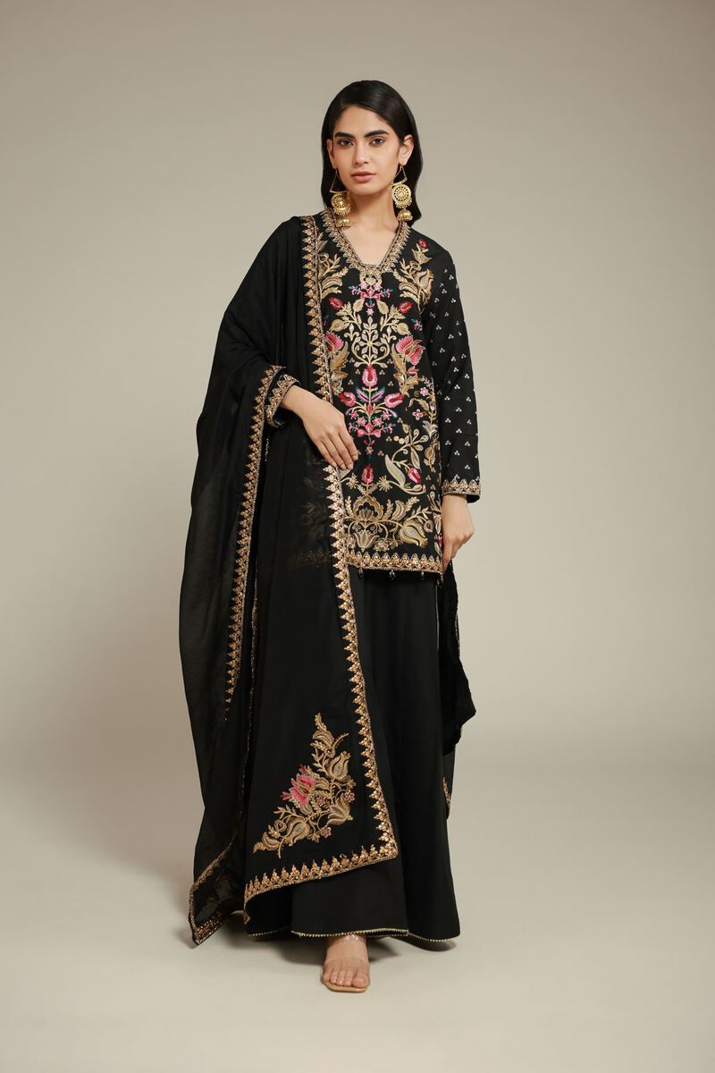 Embroidered | Raw Silk | 3 Piece Co-ord Set | USD 125.00