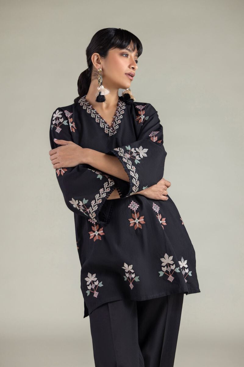 Embroidered | Cambric | Black Tailored Suit | USD 45.00