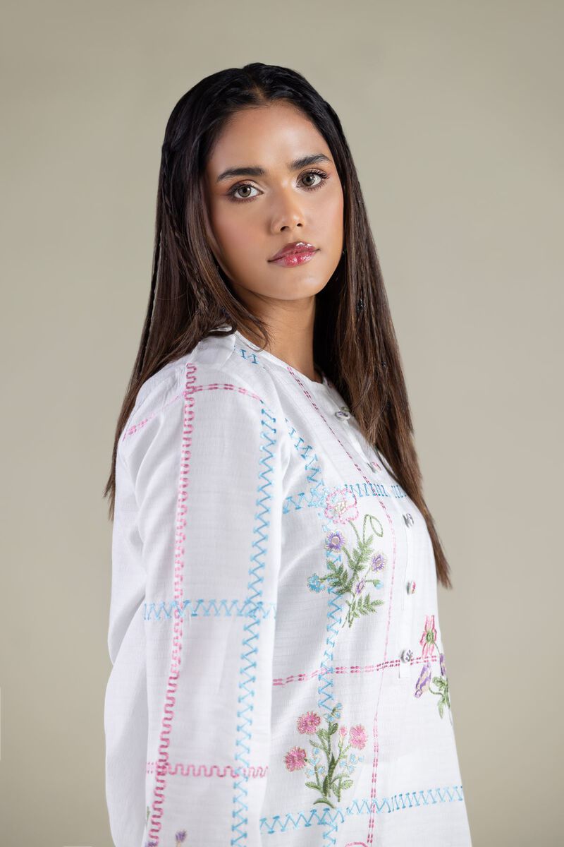 Embroidered | Cotton Dobby |  Buttoned Floral Kurta | USD 40.00