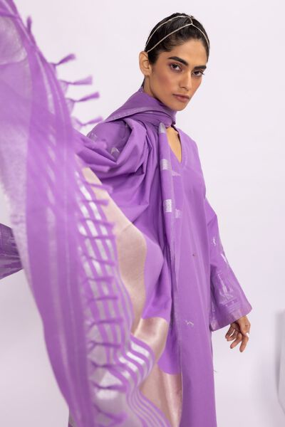 Dupatta, PURPLE, hi-res