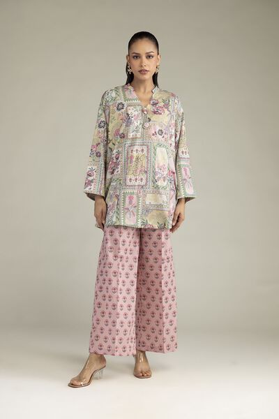 Printed | Cambric | Pink Cambric Pants | USD 30.00